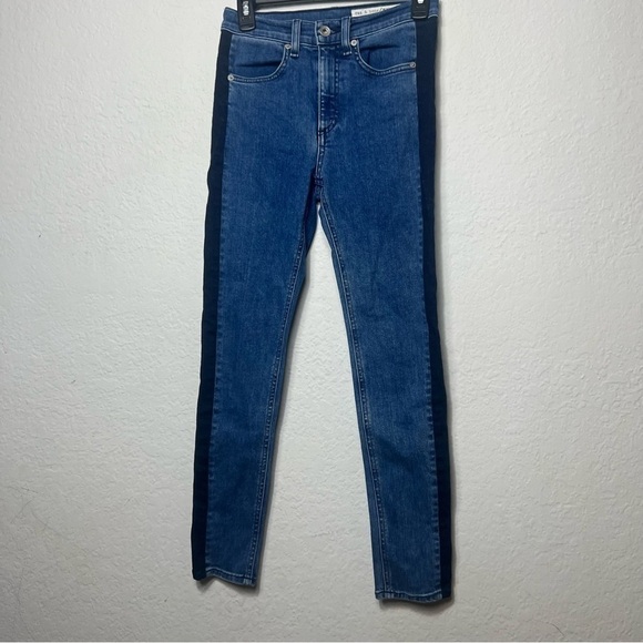Rag & Bone Mazie Skinny Jeans With Side Stripe In Igloo/blue - Picture 2 of 11